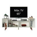 Ver imagem 5 de Rack para Tv até 65 Polegadas Madesa Cancun com Pés - Branco/rustic/branco