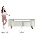 Ver imagem 7 de Rack para Tv até 65 Polegadas Madesa Cancun com Pés - Branco/rustic/branco