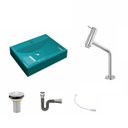 Ver imagem 2 de Kit Cuba Rt49 com Torneira Pratika 1060 Metal e Válvula 1 Polegada e Sifão Cromado e Flexível Compac