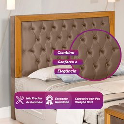 Cabeceira Cama Box de Casal 1.40 Imperial Pávia Marrom - LH Móveis - 7