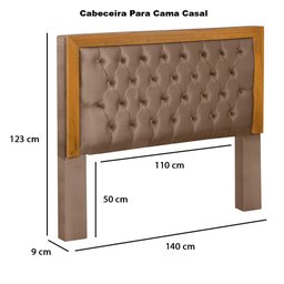 Cabeceira Cama Box de Casal 1.40 Imperial Pávia Marrom - LH Móveis - 5