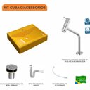 Ver imagem 3 de Kit Cuba Rt49 com Torneira Pratika 1060 Metal e Válvula Click 1 Polegada B e Sifão Pvc e Flexível Co