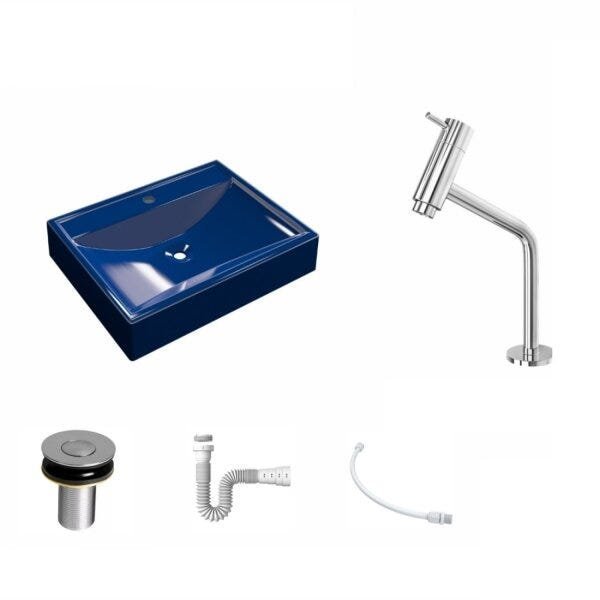 Kit Cuba RT49 com Torneira Pratika 1060 Metal e Válvula Click 1 Polegada B e Sifão Pvc e Flexível Co - 2