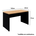 Ver imagem 3 de Escrivaninha P/ Trabalho 120cm X 60cm Pé Painel Mac Pr F5 Cor:macadâmia com Preto