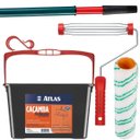 Ver imagem 1 de Bandeja Caçamba Pintura 10l com Alça + Suporte Garfo + Rolo de Pintura 23cm 8mm + Cabo Extensor 2m