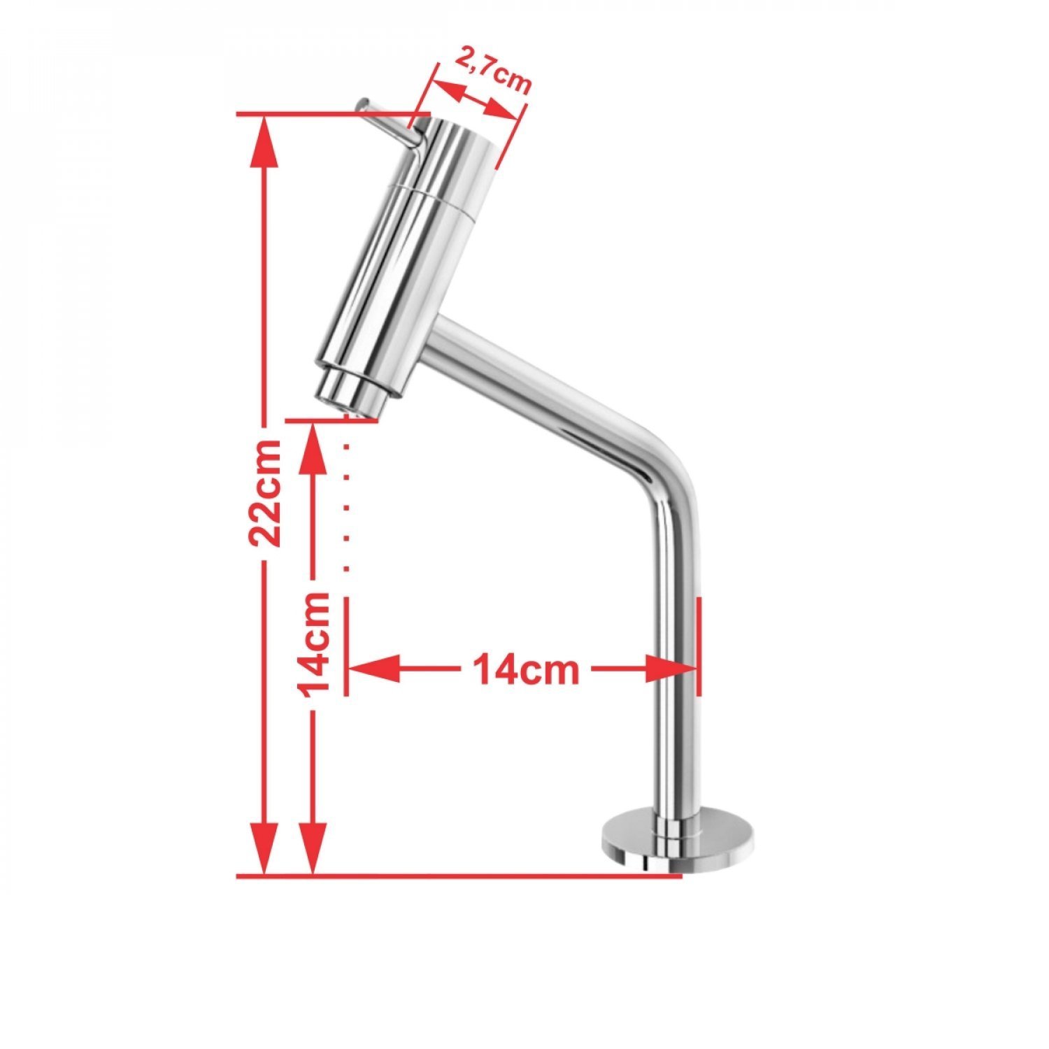Kit Cuba Rt49 com Torneira Pratika 1060 Metal e Válvula Click 1 Polegada B e Sifão Cromado e Flexíve - 9
