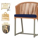 Ver imagem 4 de Mesa com 4 Cadeiras de Jantar Roma 100cm e Noronha em Aluminío Fendi Corda Nautica Estofado 10 Trama
