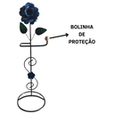Ver imagem 3 de Suporte Porta Papel Higiênico 1 Rolo em Ferro de Chão Artesanal com Rosas:azul
