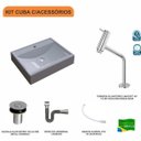 Ver imagem 3 de Kit Cuba Rt49 com Torneira Pratika 1060 Metal e Válvula Click 1 Polegada B e Sifão Cromado e Flexíve