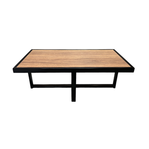 Mesa de Centro Retangular Paris Industrial Preto com Mdf