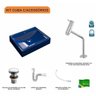Kit Cuba Rt49 com Torneira Pratika 1060 Metal e Válvula Click 1 Polegada G e Sifão Pvc e Flexível Co - 3