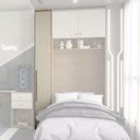 Ver imagem 2 de Modulado 01 Porta 245cm com Prateleira Setiba Rimo - Carvalho/offwhite