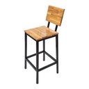 Ver imagem 2 de Conjunto Mesa Bistrô Industrial 1,60m Teca com 6 Banquetas C/ Encosto Industrial Taburete