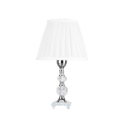 Abajur de Cristal 36cm Quarto Aparador Mesa Cabeceira De Cama - 1