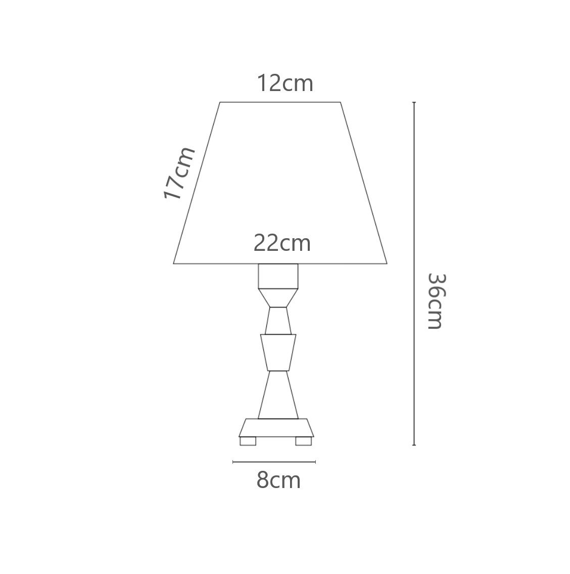 Abajur de Cristal 36cm Quarto Aparador Mesa Cabeceira De Cama - 3