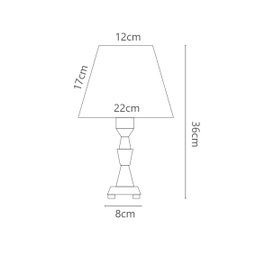Abajur de Cristal 36cm Quarto Aparador Mesa Cabeceira De Cama - 3