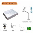 Ver imagem 3 de Kit Cuba Rt49 com Torneira Pratika 1060 Metal e Válvula Click 1 Polegada G e Sifão Pvc e Flexível Co