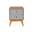 Ver imagem 1 de Mesa de Cabeceira Retrô 2 Gavetas - Cinza