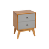 Mesa de Cabeceira Retrô 2 Gavetas - Cinza - 2