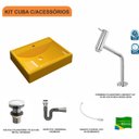 Ver imagem 3 de Kit Cuba Rt49 com Torneira Pratika 1060 Metal e Válvula Click 1 Polegada G e Sifão Cromado e Flexíve