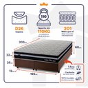 Ver imagem 3 de Conjunto Cama Box Super King c/ Molas Ensacadas Durham Marrom 193x203x60