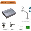 Ver imagem 3 de Kit Cuba Rt49 com Torneira Pratika 1060 Metal e Válvula Click 1 Polegada G e Sifão Cromado e Flexíve