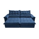 Ver imagem 5 de Sofá Retrátil e Reclinável 2,55m Cama inBox Big Fresh com SoftGel D40 Velupluma Azul