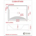 Ver imagem 6 de Kit Cuba Rt49 com Torneira Pratika 1060 Metal e Válvula 1 Polegada Compace