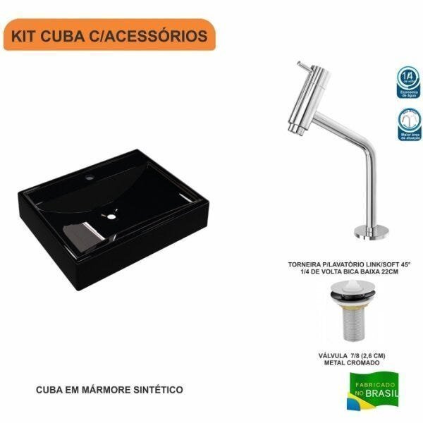 Kit Cuba RT49 com Torneira Pratika 1060 Metal e Válvula 1 Polegada Compace - 3