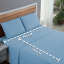 Ver imagem 5 de Kit Conjunto Lençol Solteiro com Fronha 3 Peças Roupa de Cama Box 200 Fios Algodão:azul Bebe