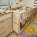 Ver mais imagens de Berço de Bebê 2 em 1 e Cômoda Infantil 4 Gavetas com Palinha Linha Indy