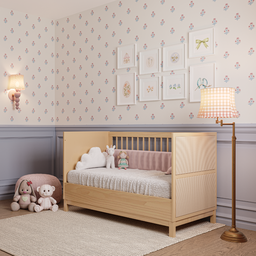 Berço de Bebê 2 em 1 e Cômoda Infantil 4 Gavetas com Palinha Linha Indy - 8