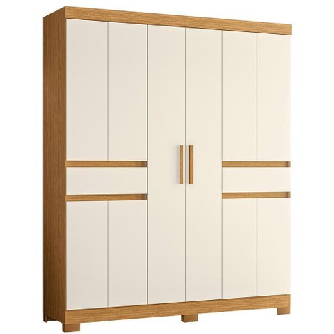 Guarda Roupa Solteiro Olímpia 10 Portas 2 Gavetas Cinamomo/off White - Móveis Albatroz