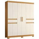 Ver imagem 1 de Guarda Roupa Solteiro Olímpia 10 Portas 2 Gavetas Cinamomo/off White - Móveis Albatroz