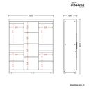 Ver imagem 6 de Guarda Roupa Solteiro Olímpia 10 Portas 2 Gavetas Cinamomo/off White - Móveis Albatroz