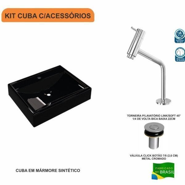 Kit Cuba RT49 com Torneira Pratika 1060 Metal e Válvula Click 1 Polegada B Compace - 3