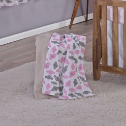 Enxoval de Bebe Kit de Berço Americano Cortina Algodão Menino Menina 8 Peças:nuvem Rosa - 3
