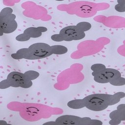 Enxoval de Bebe Kit de Berço Americano Cortina Algodão Menino Menina 8 Peças:nuvem Rosa - 7