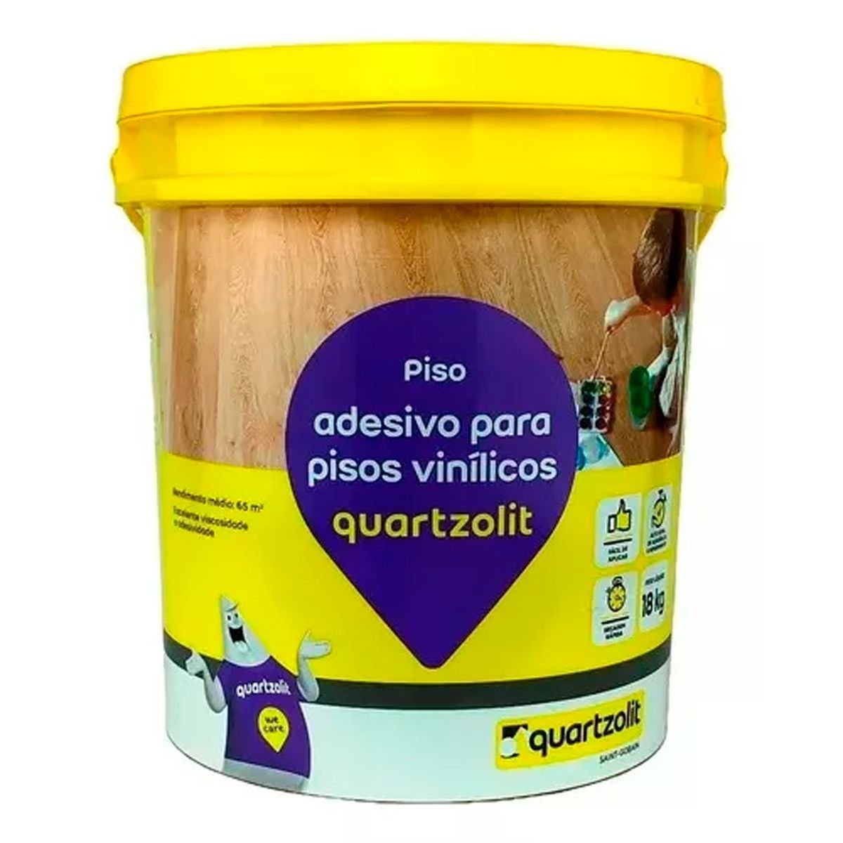 Adesivo Cola Adesiva para Piso Vinílico - Quartzolit 18kg