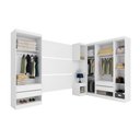 Ver imagem 2 de Jogo de Quarto Modulado Firenze Branco de Casal Roupeiro + Mesa de Cabeceira + Painel Queen