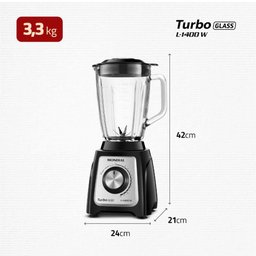 Liquidificador Mondial Turbo Glass Preto L-1400-GI Liquidificador Mondial Turbo Glass Preto L-1400-G - 7