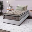 Ver imagem 1 de Conjunto Cama Box Solteirão c/ Molas Ensacadas Liverpool Branco 96x203x73