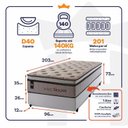 Ver imagem 3 de Conjunto Cama Box Solteirão c/ Molas Ensacadas Liverpool Branco 96x203x73