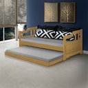 Ver imagem 3 de Sofá Cama Madeira Vintage e com Cama Auxiliar e 2 Colchões Texas Imbuia