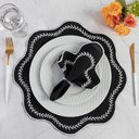 Ver imagem 1 de Jogo de Guardanapos Sousplat Americano 12 Peças Bordado Decorativo - Paris Detalhe Branco Preto