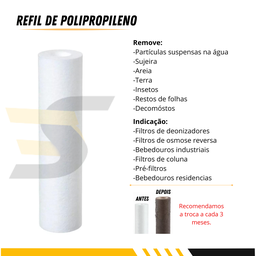 Refil Polipropileno para Filtro Snelfilter Sn-3103/pp-5m 10 Micra 10un - 2