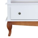 Ver imagem 5 de Rack para TV em Madeira 148cm 2 Gavetas 2 Nichos Pés Luiz Xv Genebra Clean 5164 - Branco/Pinhão