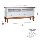 Ver imagem 6 de Rack para TV em Madeira 148cm 2 Gavetas 2 Nichos Pés Luiz Xv Genebra Clean 5164 - Branco/Pinhão
