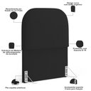 Ver mais imagens de Cabeceira Cama Box 100cm Lanna com Puff Recamier Doha W01 Suede Preto - Lyam Decor