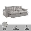Ver imagem 4 de Sofá Retrátil e Reclinável 290cm Alice Braço 25cm em Linho Meu Sofá Online